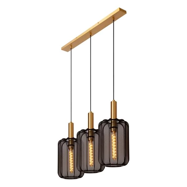 Lucide CORINA - Lámpara colgante - 3xE27 - Negro - detalle 4